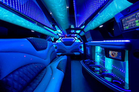 strobe lights in limo